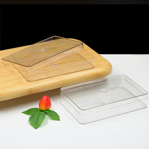 Cajas de embalaje de galletas planas de alta transparencia contenedor de plástico cuadrado duro reciclable con tapa para comida de pastel - Product Image 5