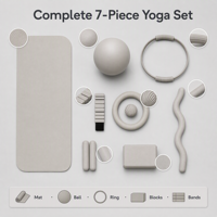 Ensemble de fitness XLAN Yoga Pilates : Tapis de yoga, haltères en silicone et acier, anneau de musculation, barre d'haltères – Usage commercial unisexe