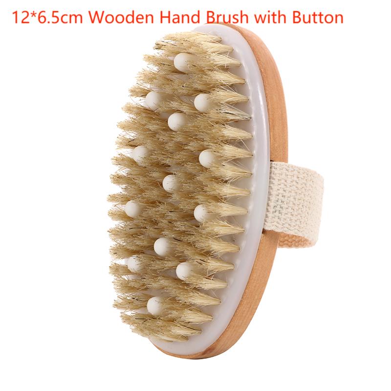 10112 wooden oval brush with massager 12*6.5cm