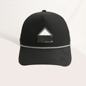 หมวกเบสบอลกันน้ำแบบ 5 ชิ้นส่วน พร้อมโลโก้ป้าย PVC น่ารัก ดีไซน์รูระบายอากาศแบบเลเซอร์ หมวก Snapback แบบมีเชือก หมวกกอล์ฟ - Product Image 3