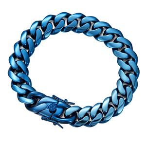<span class=keywords><strong>2025</strong></span> perhiasan Fashion desain baru 14mm baja tahan karat pria biru Kuba rantai kalung gelang Hip Hop perhiasan - Product Image 5