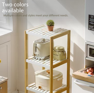 Étagère ouverte en bambou naturel minimaliste moderne, unité de rangement autoportante <span class=keywords><strong>pour</strong></span> la cuisine et le salon - Product Image 2