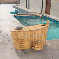 Baignoire de spa extérieure en bois au design moderne, baignoire de plongée froide pour une personne, pour la récupération et la thérapie dans l'eau froide, bain de glace pour hôtels