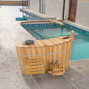 Baignoire de spa extérieure <span class=keywords><strong>en</strong></span> <span class=keywords><strong>bois</strong></span> au design moderne, baignoire de plongée froide pour une personne, pour la récupération et la thérapie dans l'eau froide, bain de glace pour hôtels - Product Image 5