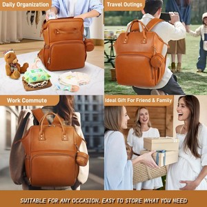 Mochila Pañalera Impermeable 4 en 1 con Logotipo Personalizable, para el Cuidado del Bebé, con Colgador para Botella y Compartimento Aislado - Product Image 5