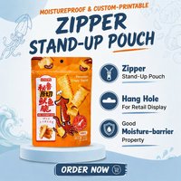 Sachet Doypack Imprimé Personnalisé, Sachet à Soufflet de Fond, Sachet Zip en Plastique et Feuille d'Aluminium, Sachet Alimentaire Autoportant Scellable