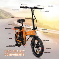Vente chaude entrepôt européen KOOLUX BK5S 16 pouces Step Through E-bike Ebike 24 vitesses pliant E Bike gros pneu électrique Bi
