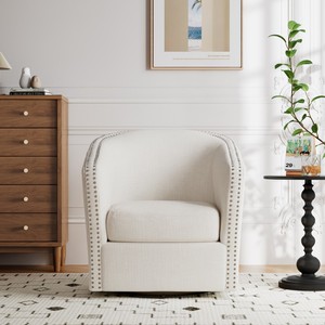 Modern Accent <b>Armchair</b> for Home Office Swivel Living Room Lounge Chair Tufted Soft Cushion Comfortable Contemporary Sofa for - Product Image 2