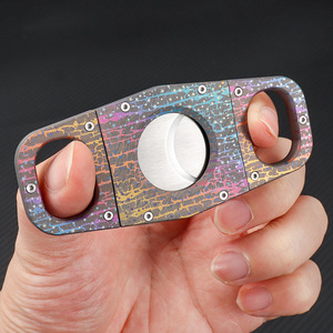 Stainless Steel Cigar Cutter Double Blade Bar Shape Gift Box Packaging - Product Image 1