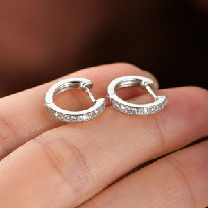 Pendientes de Aro con Moissanita de Corte Brillante de 0.2ct, Color D, Certificación GRA, VVS1, Engaste de Garra, Oro Laminado de 14K, Joyería de Moda para Uso Diario - Product Image 4