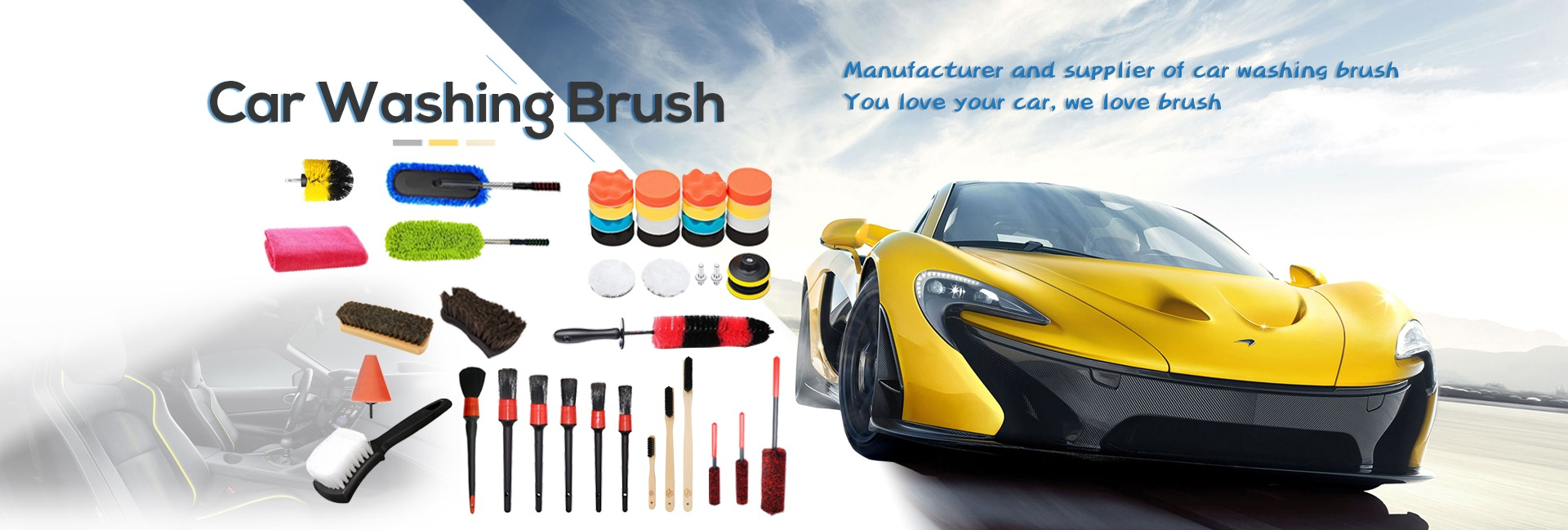 Fiber Filament Car Tire Brush Soft Bristle For Car Care Cleaning