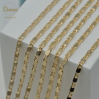 Collier chaîne cubaine 2,5 mm en or laminé 14K, chaîne métallique de 45 cm à 55 cm de long, accessoires pendentifs, collier fin pour femme