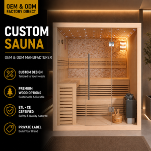 ห้องอบไอน้ำแห้งสำหรับ 4-6 คน พร้อมเตาไฟ ไฟ LED และเครื่องผลิตออกซิเจน สำหรับใช้ในบ้าน โรงแรม สปา - Product Image 2