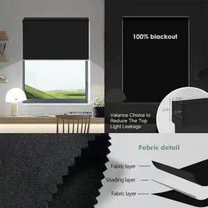 Luxury Motorized 100% Polyester Chain Blind Google Alexa And Tuya App Control Cordless Roller Blind For Hotel Decorating