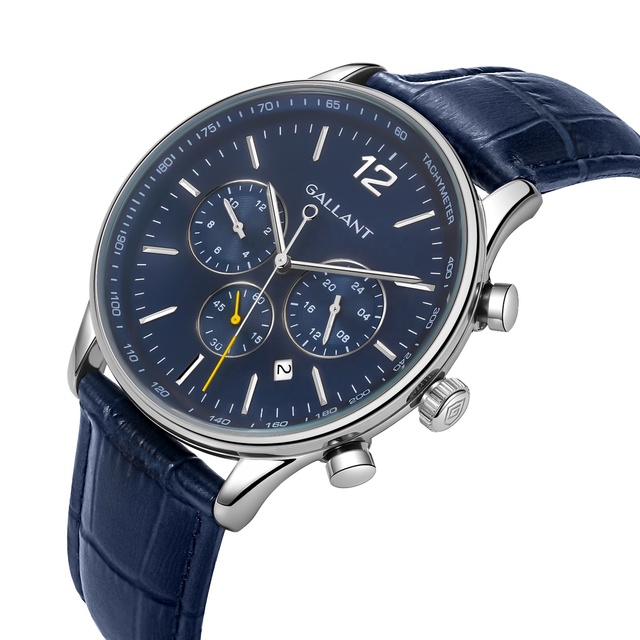 New Men's Classic Business Luxury Fashion Waterproof Design Wrist Watch Dual Time