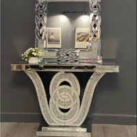 Miroir de refroidissement bang, ensemble de meuble miroir moderne de luxe, en diamant broyeur, Table de Console
