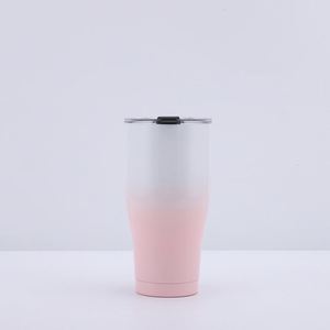 30oz Curved Thermal Tumbler Stainless Steel <b>Double</b> <b>Wall</b> Vacuum Insulated Mug Powder Coated with Lid Custom - Product Image 2
