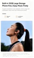 Headphone Konduksi Tulang MIJIA, Headphone Telinga Terbuka, Earbud Nirkabel, Ringan dan Nyaman, Headphone Lari Tahan Air IPX5
