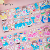 Joytop – Feuilles d'autocollants en PVC écologiques en gros, découpées à la forme, avec paillettes et vernis brillant, autocollants personnalisés pour carnets et journaux