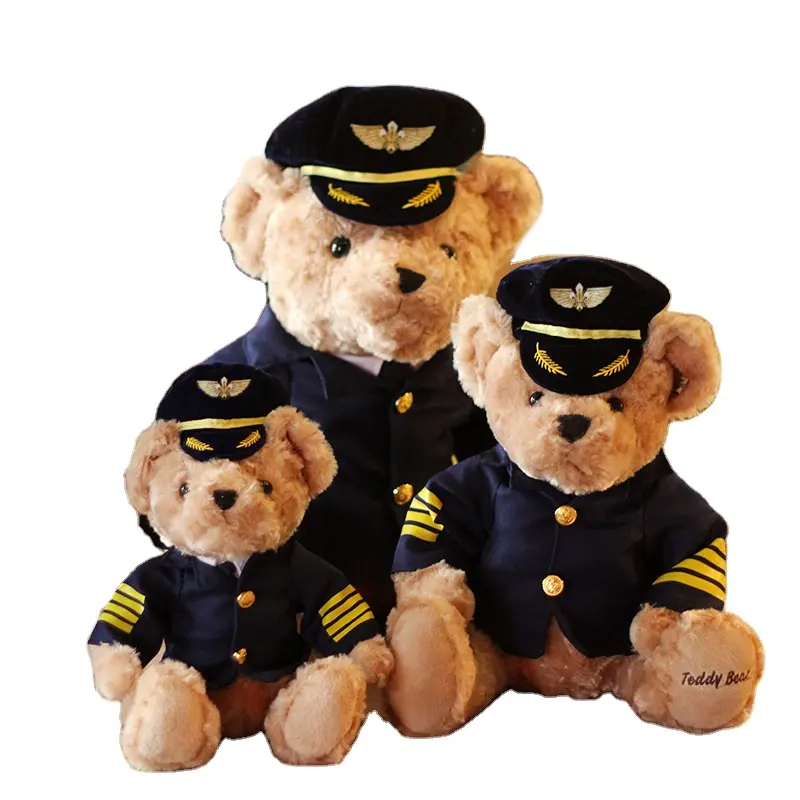 Peluche Animal en peluche, Captain Bear, 22cm, 1 pièce, jouet, capitaine, poupée cadeau d'anniversaire pour enfants, pour bébé