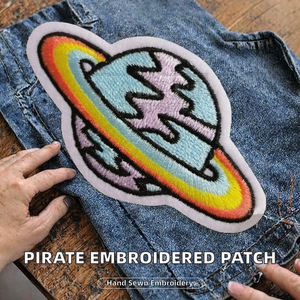 Écusson brodé en tissu Rainbow Planet, forme irrégulière, pour sacs, chapeaux, vêtements, cadeaux - Product Image 2