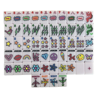 Ensemble de Mahjong Américain Rose de Luxe Moderne, 160 Tuiles, Design Rétro Pop Art, Jeu Complet, Divertissement, Cadeau pour Soirée Jeux