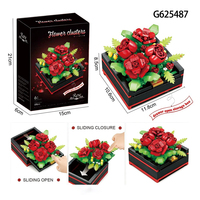 Jouet de construction de fleurs en micro-particules à assembler soi-même pour filles, ensemble de blocs de construction, boîte de rangement ouverte, décoration de la maison, cadeau