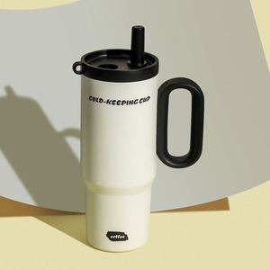 Travel Car <b>Macaron</b> Handle Mug 24oz 720ml Double Wall Insulated Tumbler Lid Straw Anti-Slip ODM Custom Logo - Product Image 6