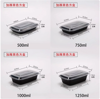 Conteneur alimentaire rectangulaire jetable en plastique transparent PP, biodégradable, sûr pour micro-ondes, emballage alimentaire très vendu
