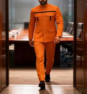 <span class=keywords><strong>Costume</strong></span> sur mesure pour homme, rouge, double boutonnage, revers pointus, blazer droit, ensemble safari 2 pièces (veste et pantalon) pour bal de promo ou soirée - Product Image 4