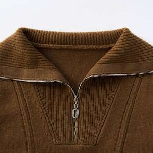 OEM ODM Mulheres Casual Zip-Frente Sem Mangas De Lã Malha Coletes Turn-Down Collar 100% Heavyweight Commuter Knit Pullover - Product Image 5