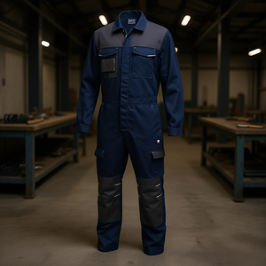 Overol de Trabajo Azul Marino Talla L, Ropa de Seguridad Resistente para Uso Industrial - Product Image 3