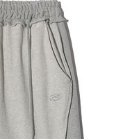 Pantalon homme à taille élastique Pantalon large ample et surdimensionné Pantalon de survêtement épais à boucle française Pantalon baggy jambe droite pour homme