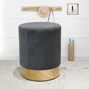 Taburete redondo moderno personalizado, silla pequeña de fábrica otomana, Color terciopelo, 2021 muebles - Product Image 2
