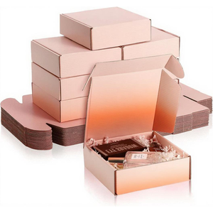 Boîte d'emballage en carton ondulé rose recyclable, boîte d'expédition polyvalente personnalisée pour chaussures, vêtements, cosmétiques et cadeaux - Product Image 3