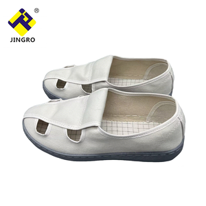 <span class=keywords><strong>Scarpe</strong></span> da Lavoro Antistatiche Grigie con <span class=keywords><strong>Base</strong></span> Bianca in Tela Twill, <span class=keywords><strong>Scarpe</strong></span> di Sicurezza ESD Antistatiche per Officine Senza Polvere - Product Image 2