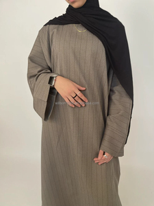 Premium Casual Abaya <span class=keywords><strong>per</strong></span> donne musulmane Chic tasche solide abbinate cintura allentata <span class=keywords><strong>per</strong></span> <span class=keywords><strong>abbigliamento</strong></span> da <span class=keywords><strong>donna</strong></span> Chic da <span class=keywords><strong>ufficio</strong></span> - Product Image 2