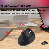 Souris verticale ergonomique sans fil JOMAA BT double mode, pour droitier, rechargeable, avec trackball, pour ordinateur portable, tablette, en stock