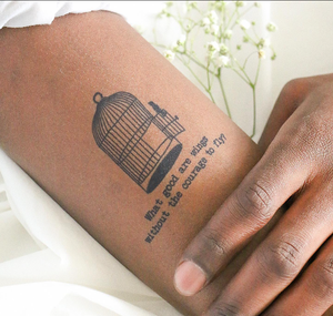 Conceptions de symboles simples personnalisés Autocollant de <span class=keywords><strong>tatouage</strong></span> temporaire imperméable à l'encre noire semi-permanent à base de plantes avec citations d'animaux - Product Image 4