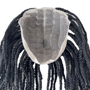 Reemplazo <span class=keywords><strong>de</strong></span> Cabello Humano Virgen Brasileño # Postizo <span class=keywords><strong>de</strong></span> Cabello Afro Trenzado <span class=keywords><strong>de</strong></span> 14 Pulgadas, Color Negro Azabache, con Encaje Completo <span class=keywords><strong>para</strong></span> <span class=keywords><strong>Hombres</strong></span> Negros - Product Image 6