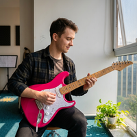 Guitare électrique personnalisée EARTHGRACE, 6 cordes, manche en érable, micros S-S-H, corps plein, pour débutants, étudiants et performances