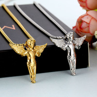 Colgante de Ángel de bebé, joyería de oro y plata de acero inoxidable 316L personalizada de fábrica, venta al por mayor