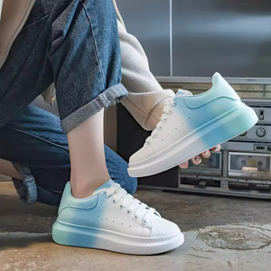 Baskets de sport décontractées légères pour femmes avec doublure en coton à bout fermé supérieur en cuir respirant-Baskets décontractées pour femmes - Product Image 5