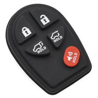 Coussinet en caoutchouc de silicone à 5 boutons de remplacement pour télécommande de clé de véhicule, coque de clé, réparation, pièces de rechange, coussinet en caoutchouc