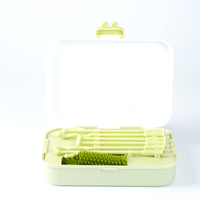 Brosse de nettoyage multifonctionnelle avec marquage laser pour biberon, brosse à capuchon, brosse à paille, brosse à tétine, ensemble de brosses en silicone pour biberon