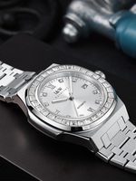 CARNIVAL Montre mécanique automatique de luxe pour homme avec cristal saphir Seiko NH35, étanche 50 bars, en acier inoxydable, montre habillée