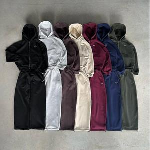100% Custom Logo Apparel Manufacturer Sportswear High Quality Simple <strong>Embroidery</strong> Letter Design Two-piece <strong>Set</strong> - Product Image 1
