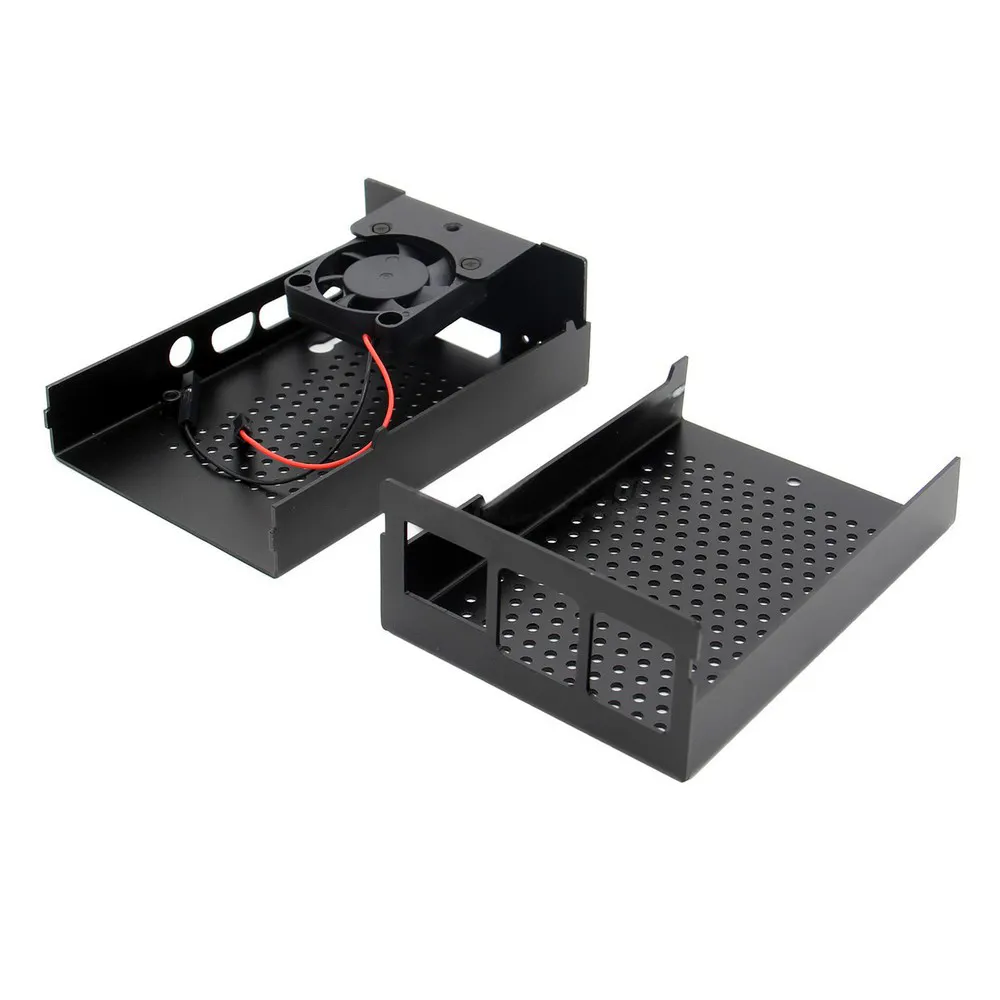 Aluminum Alloy Case with Cooling Fan Metal Enclosure Box for Raspberry Pi 4B Pi 4 Model B