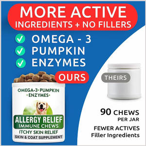 Golosinas Masticables para Alergias en <span class=keywords><strong>Perros</strong></span> OEM/ODM con Omega-3, Reduce la Picazón, el Lamido <span class=keywords><strong>de</strong></span> Patas y <span class=keywords><strong>las</strong></span> Zonas Calientes, Apoya la Inmunidad del Pelaje y Combate <span class=keywords><strong>las</strong></span> <span class=keywords><strong>Pulgas</strong></span> - Product Image 3