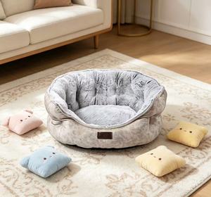 Yangyangpet Cama Redonda Personalizada de Gran Tamaño para Mascotas, Cojín de Piel Sintética de Lujo, Sofá Acolchado de Gamuza para Razas Pequeñas - Product Image 4